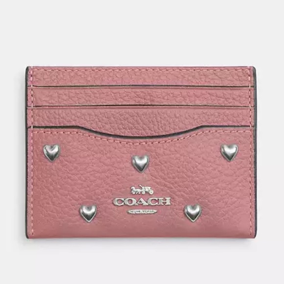 COACH Exclusive Slim Id Card Case With Heart Rivets - Picture 1 of 6